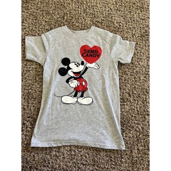 Disney Mickey Mouse "send candy" gray shirt size Medium‎ - Picture 1 of 4
